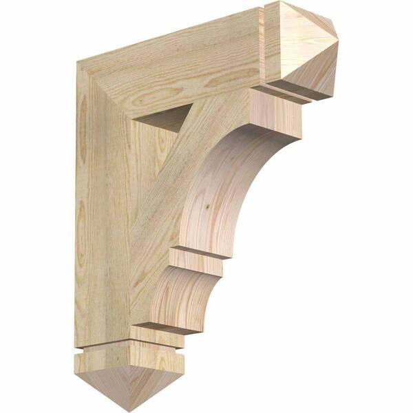 Ekena Millwork 6 in. x 28 in. x 24 in. Douglas Fir Balboa Arts and Crafts Rough Sawn Bracket