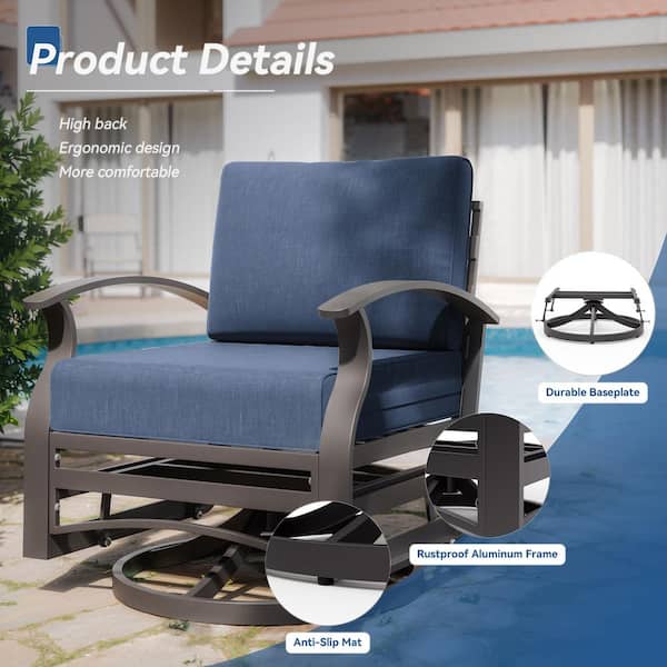 Halmuz 10-Piece Aluminum Patio Conversation Set with armrest