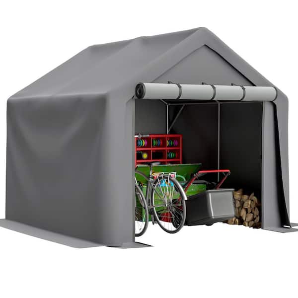 8 ft. W x 8 ft. D Gray Outdoor Plastic Shed(64 sq. ft. )