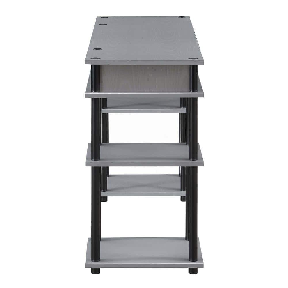 Modern Gray & Black No-Tools 48" Student Desk with Storage
