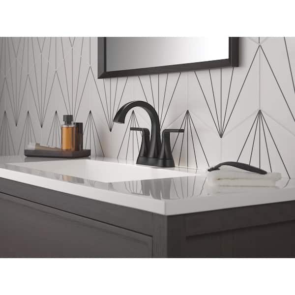 Delta Lineax 4 in. Centerset Double Handle Bathroom Sink Faucet in