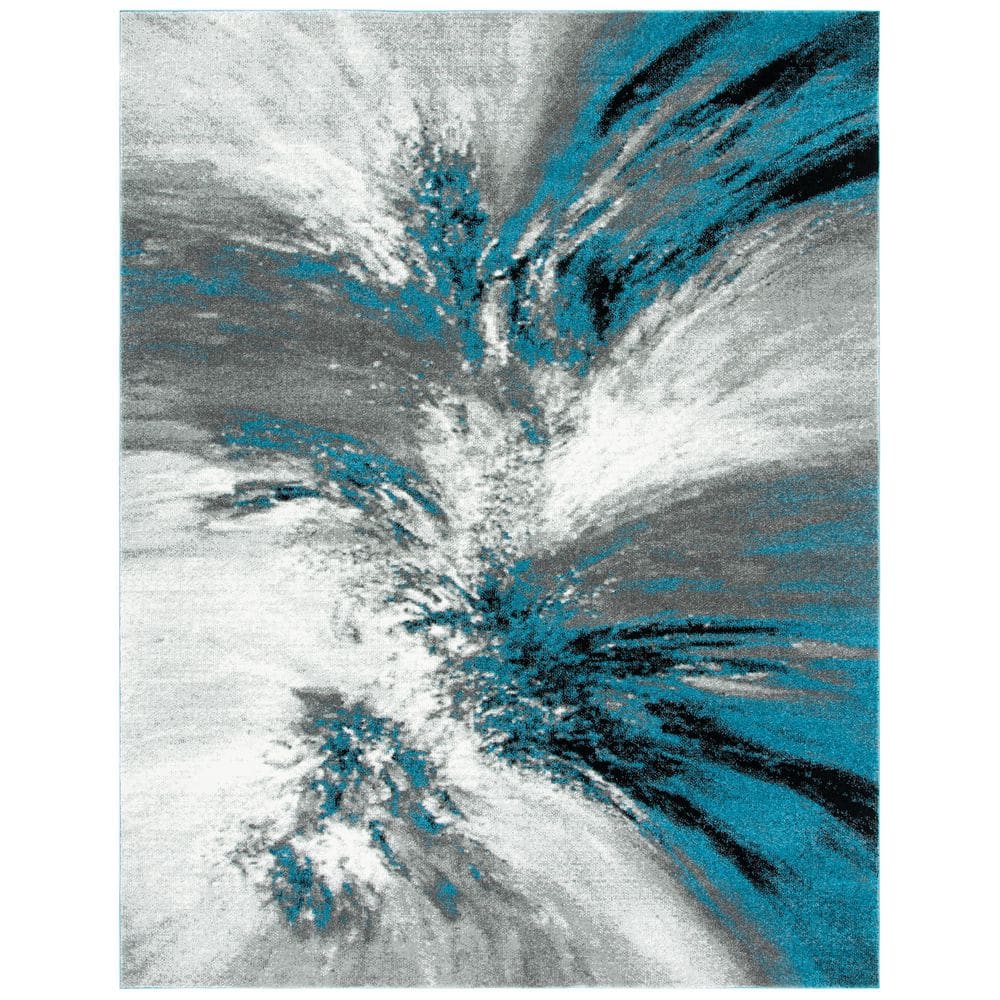 Glacier 9 ft. x 12 ft. Blue/Gray Abstract Area Rug price history on PriceWatchPro