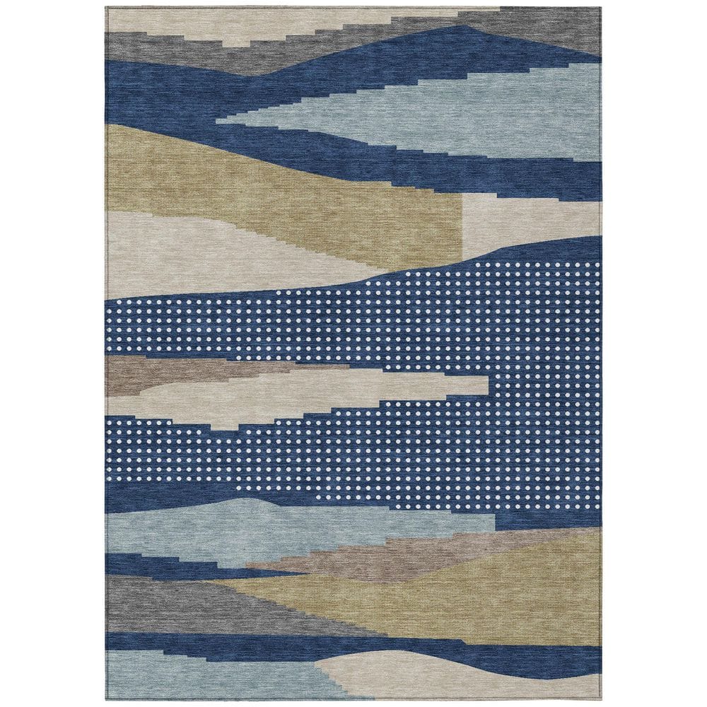 Chantille Machine Washable Indoor/Outdoor Abstract ACN2761 Navy 5 ft. x 7 ft. 6 in. Area Rug price history on PriceWatchPro