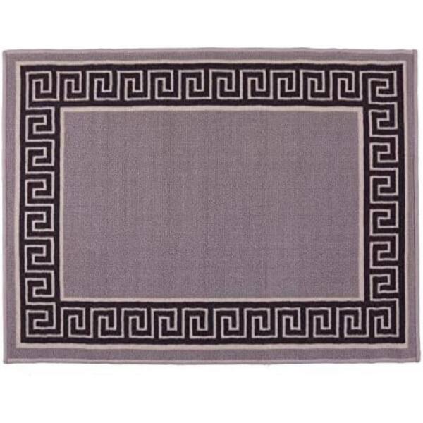 Doormat Greek Bordered Grey 26 in. x 36 in. Polyamide Indoor Doormat