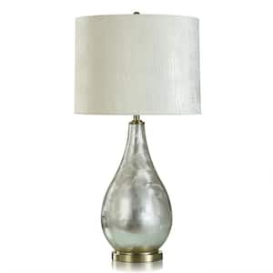 Enchanting Silver 37 in. Silver/Brushed Brass/Off-White/Shiny Table Lamp