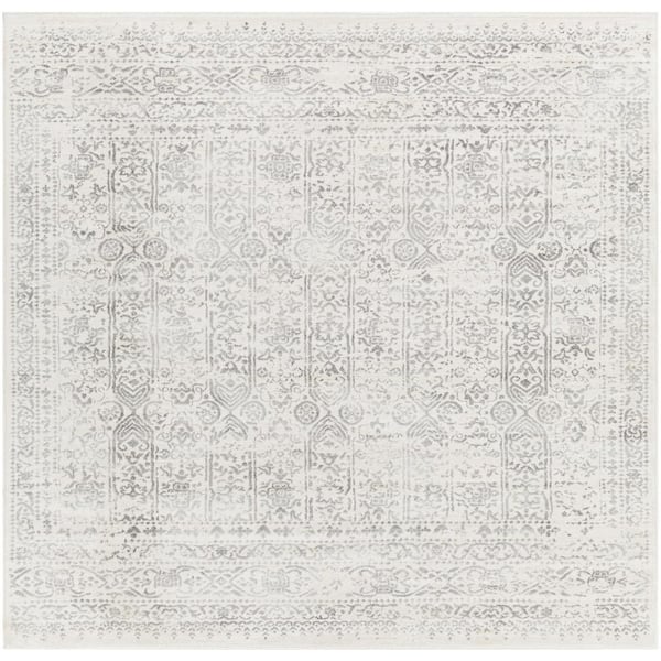 Livabliss Errol Cream 7 ft. x 7 ft. Indoor Distressed Oriental Area Rug