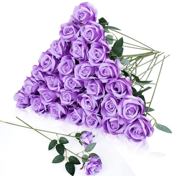 Larksilk 20 in. Red Indoor/Outdoor Artificial Rose Flower 7
