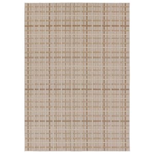 Cecily 4 ft. x 6 ft. Brown/Cream Striped Indoor/Outdoor Area Rug