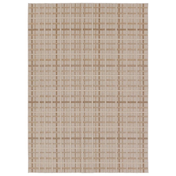Jaipur Living Cecily 8 ft. x 10 ft. Brown/Cream Striped Indoor/Outdoor Area Rug
