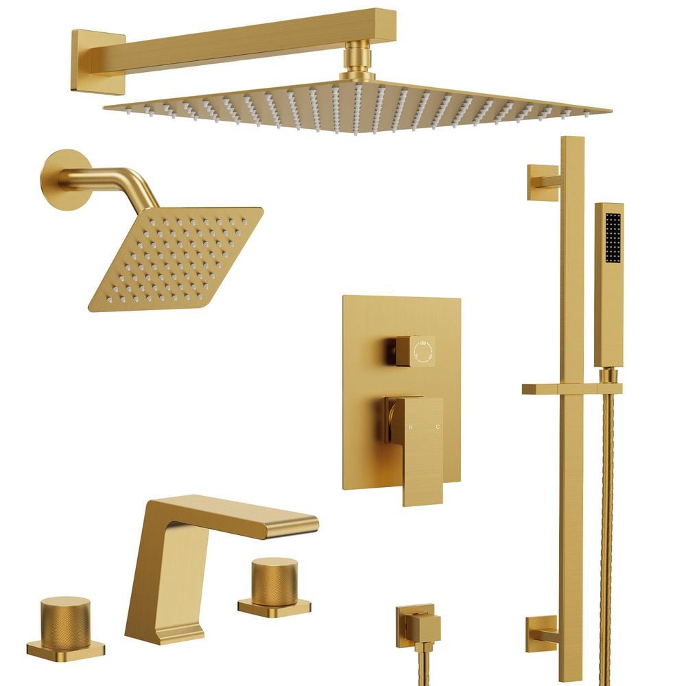 GRANDJOY ClassicRain 10 in. Dual Shower Head System with Valve & 8