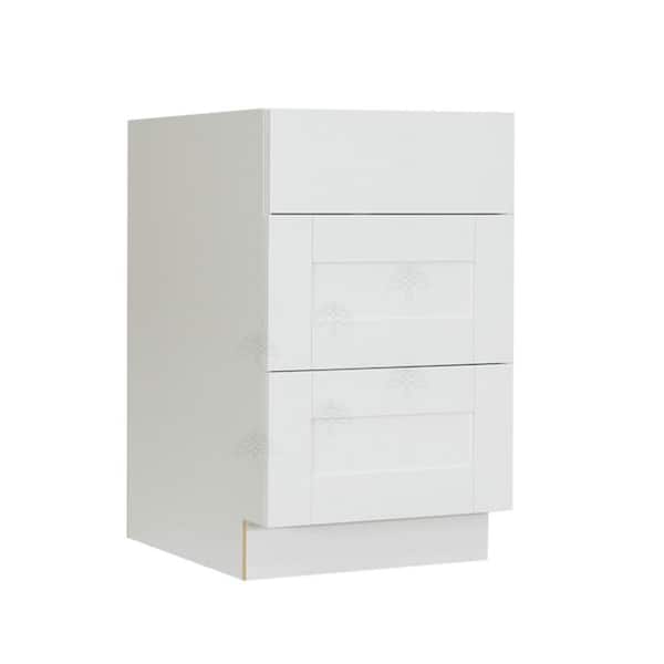 LIFEART CABINETRY Anchester Assembled 12x34.5x24 in. Base Cabinet with 3 Drawers in Classic White