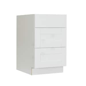 Anchester Assembled 33x34.5x24 in. Base Cabinet with 3 Drawers in Classic White