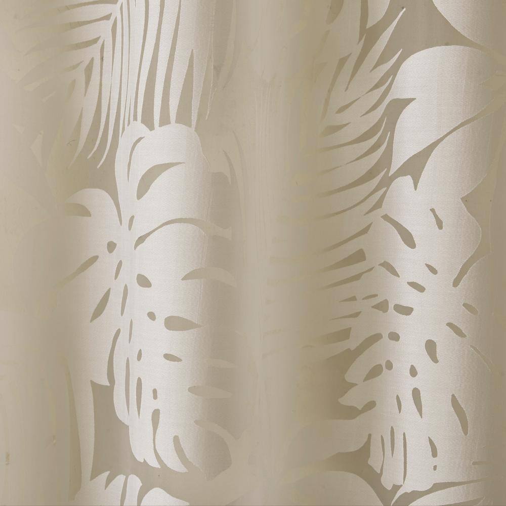 Natural Palm Leaf Sheer Grommet Window Curtain