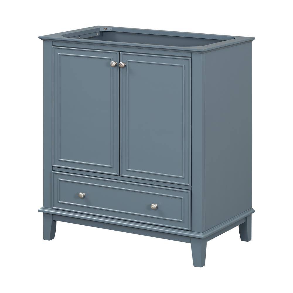 Blue 30 in. Freestanding Bath Vanity Cabinet without Top with Doors and Dra
