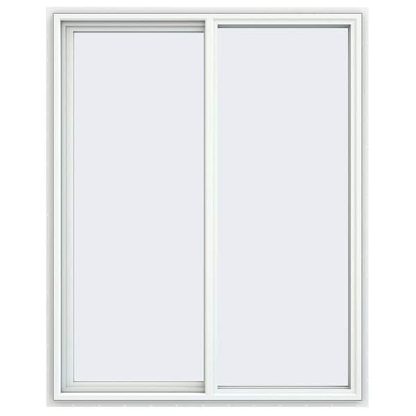JELD-WEN 47.5 in. x 59.5 in. V-4500 Series White Vinyl Left-Handed Sliding Window with Fiberglass Mesh Screen