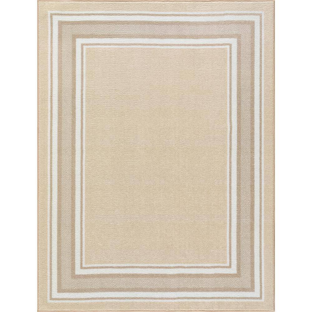 Beverly Rug Indoor Bordered Area Rugs, Non Slip Rubber Backing Modern  Living Room Runner Rug, Gray, 2x7 