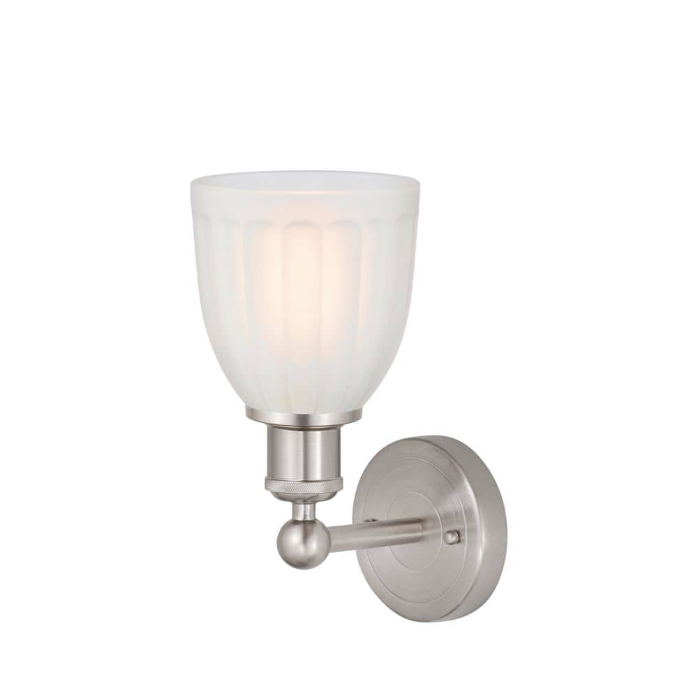 Brookfield 1-Light Brushed Satin Nickel Wall Sconce with White Glass Shade price history on PriceWatchPro