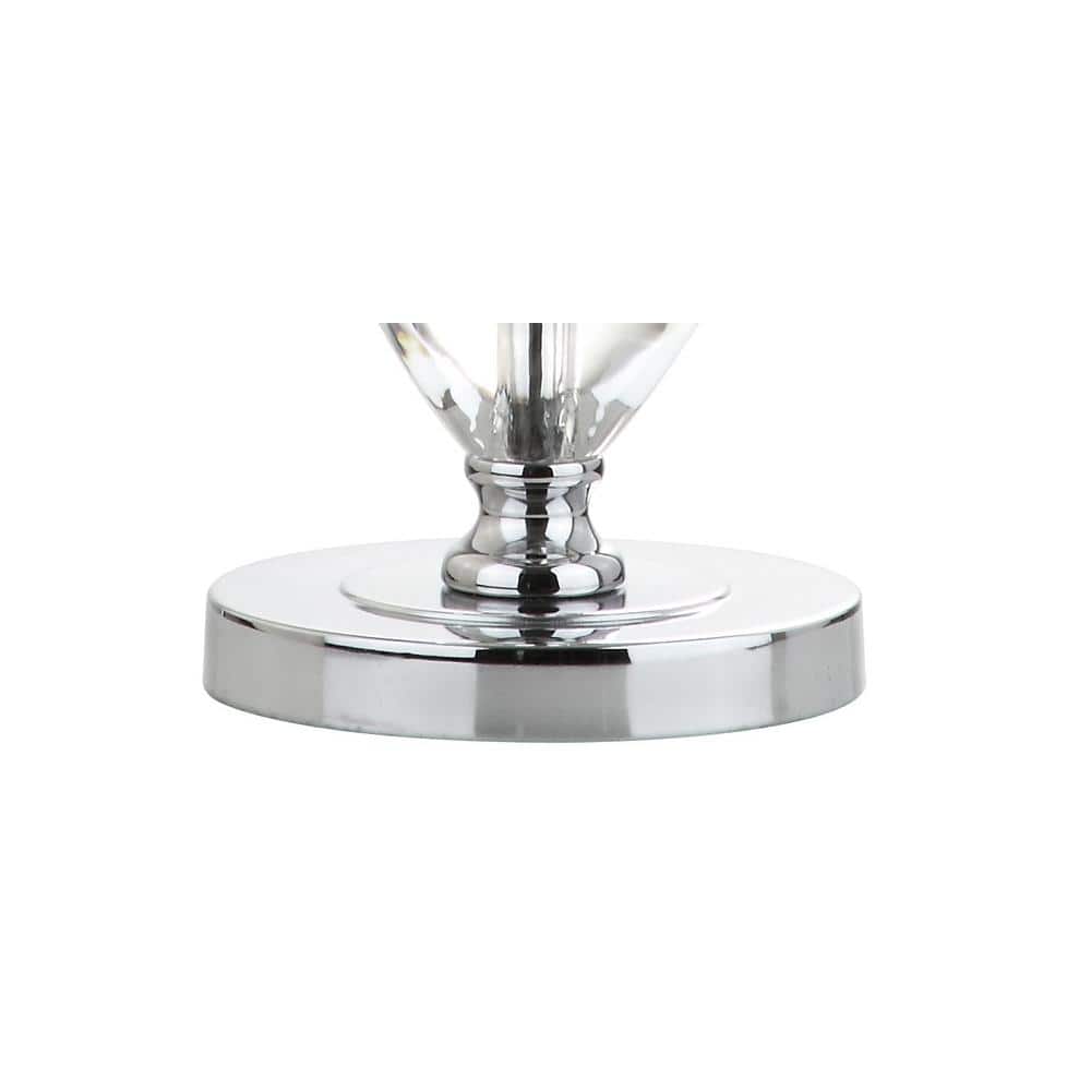 Clear Crystal and Steel 27" LED Table Lamp with Cotton Shade