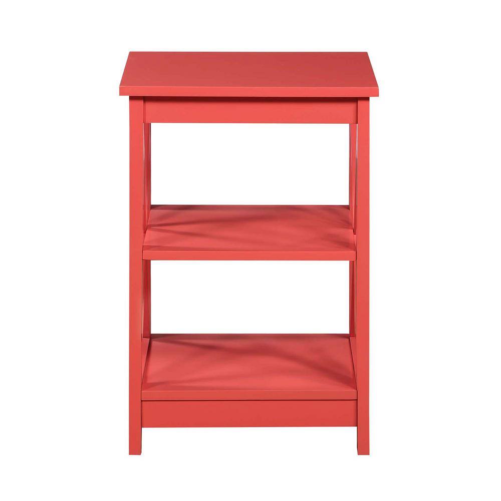 Coral MDF 24" End Table with Shelves