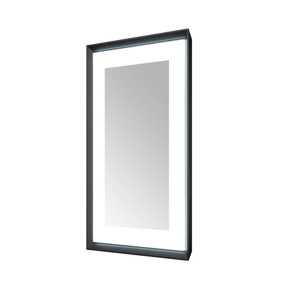 Madison 24 in. W x 36 in. H Rectangular Framed Wall Mount Bathroom Vanity Mirror in Matte Black LED Lighted Defogger price history on PriceWatchPro