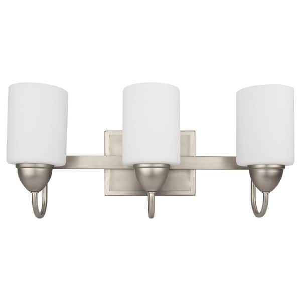Little Tree Flossie 12 in. 3-Light Brushed Nickel LED Vanity Light