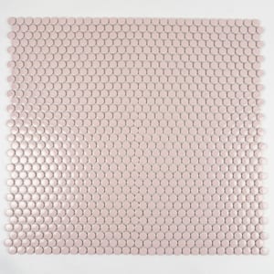 Cirkel Pink 11.46 in. x 12.4 in. Glossy Porcelain Mosaic Wall and Floor Tile (9.87 sq. ft./case) (10-pack)