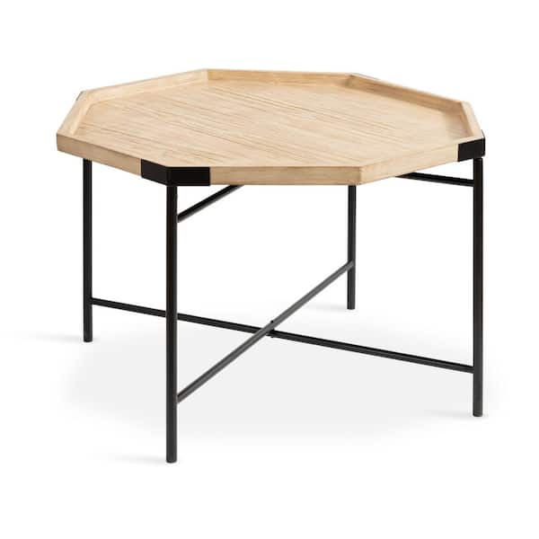 Kate and Laurel Occonor 28.00 in.  Natural Octagon Wood Veneer/MDF Coffee Table