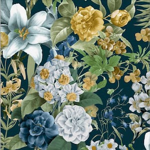 Glasshouse Flora Blue Removable Wallpaper