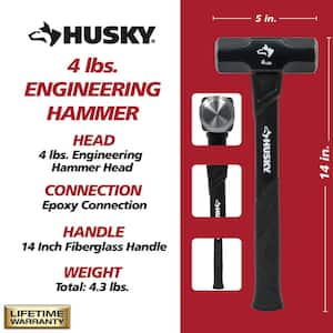 4 lbs. Engineer Hammer with 14 in. Fiberglass Handle