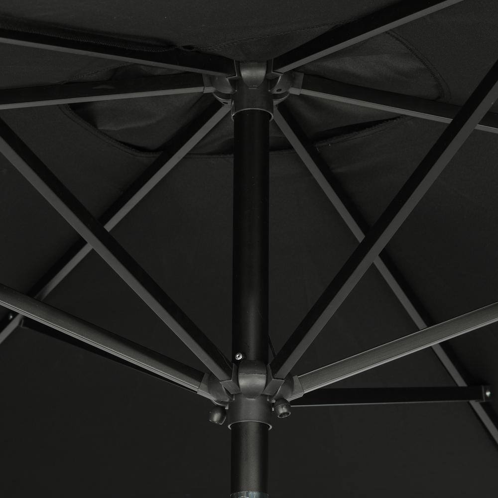 Bimini 10' Black Rectangular Market Umbrella with Steel Frame
