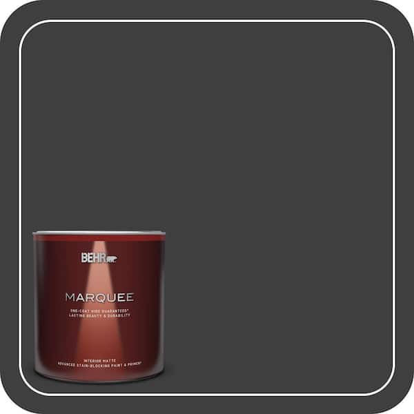 BEHR MARQUEE 1 qt. Black One-Coat Hide Matte Interior Paint & Primer