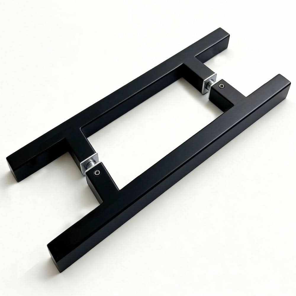 12 in. Sliding Shower Door Handle Matte Black Square Ladder Style Back-to-Back Pull 304 Stainless Steel 1-Pair price history on PriceWatchPro
