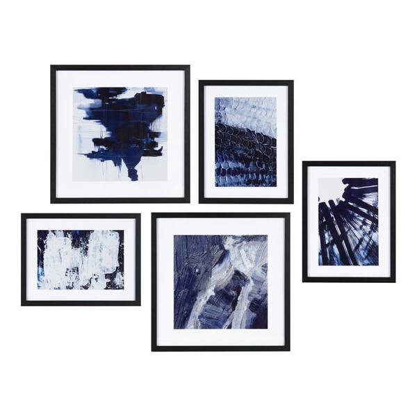 Kate and Laurel Indigo Framed Wall Art Set 15 in. x 15 in.