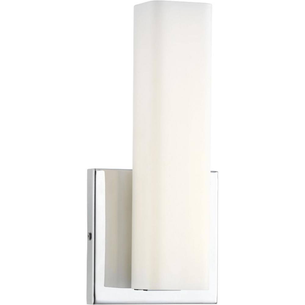 Polished Chrome LED Wall Sconce with Opal Glass Shade