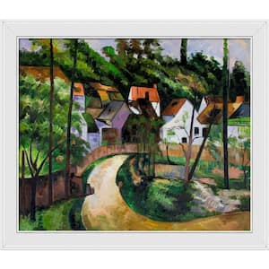 Turn in the Road by Paul Cezanne Galerie White Framed Architecture Oil Painting Art Print 24 in. x 28 in.