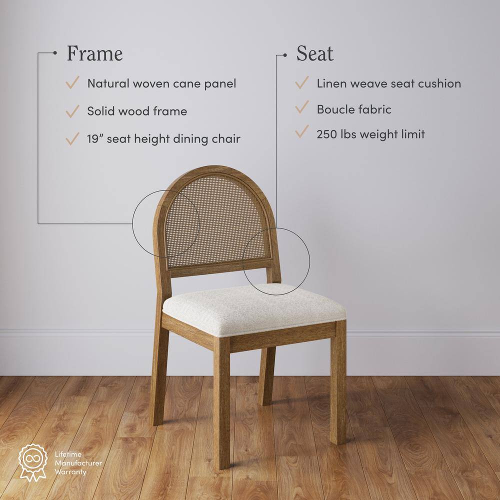Bailey Cream Boucle and Cane Upholstered Side Chair