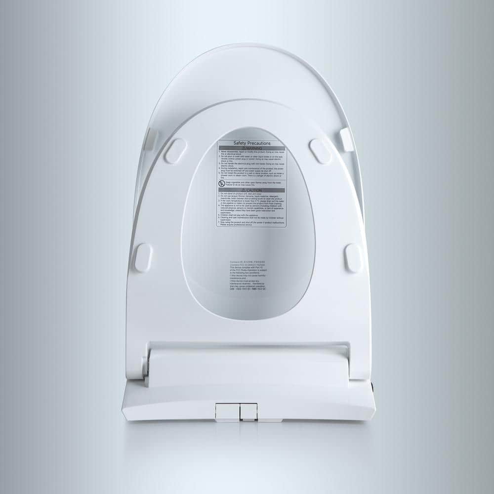 White Elongated Electric Smart Bidet Seat with Heated Features