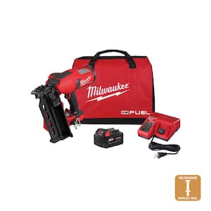 M18 FUEL 18-Volt Brushless Lithium-Ion Cordless 21-Degree Duplex Nailer Kit with 5Ah Battery and Charger