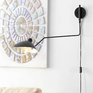 Frank 8.5 in. Black Iron Retro LED Swing Wall Sconce