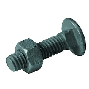 3/8-16 in. x 2 in. Galvanized Steel Carriage Bolt and Nut (10-Sets Per Bag)