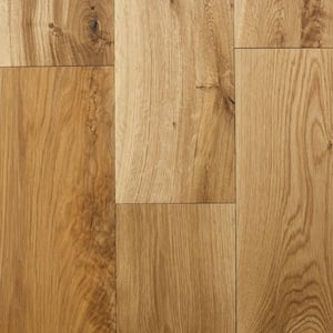 Castlebury Natural Eurosawn White Oak 3/4 in. T x 5 in. W Wire Brushed Solid Hardwood Flooring (20 sq.ft./case)