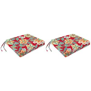 19 in. L x 17 in. W x 2 in. T Outdoor Rectangular Chair Pad Seat Cushion in Leathra Red (2-Pack)