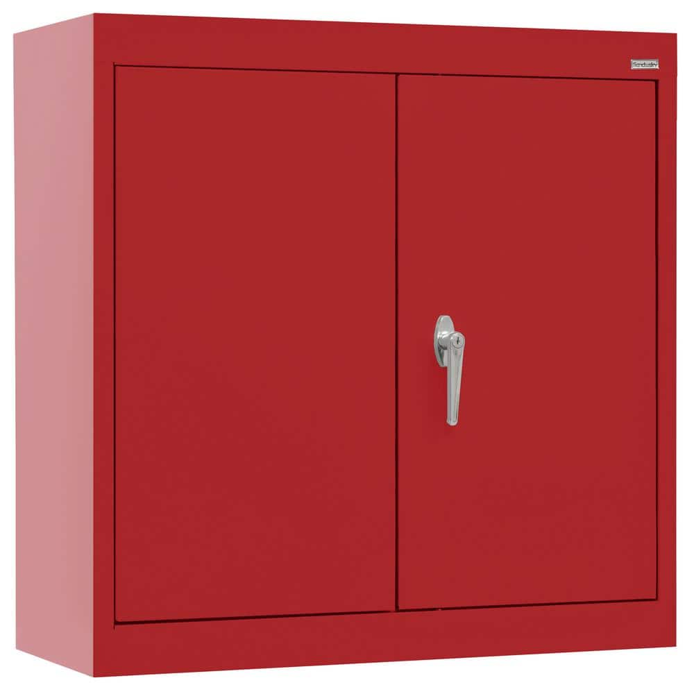 Sandusky Wall Mounted Garage Cabinet in Red (30 in. W x 26 in. H x 12 ...