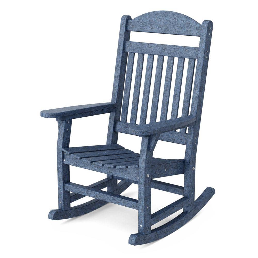 Patriot Blue Poly Lumber Traditional Outdoor Rocking Chair