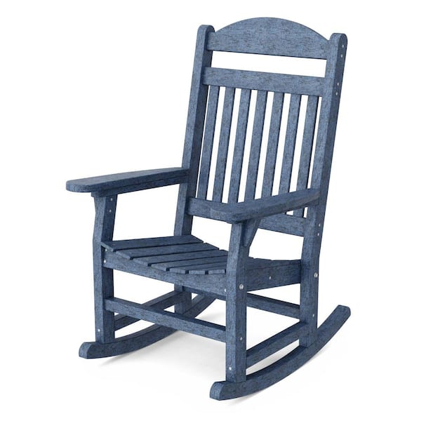 Wildridge Heritage Patriot Blue Traditional Rocking Chair Plastic Outdoor Rocking Chair
