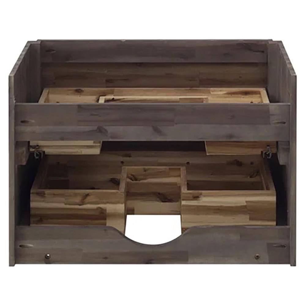 Acacia Wood 58" Wall Mounted Double Sink Bathroom Vanity Base