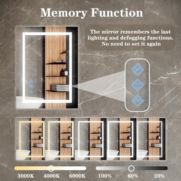 Elegant Lighting MR43648BL Blue Eternity 36 x 48 Rectangular Beveled  Metal Framed Bathroom Mirror 