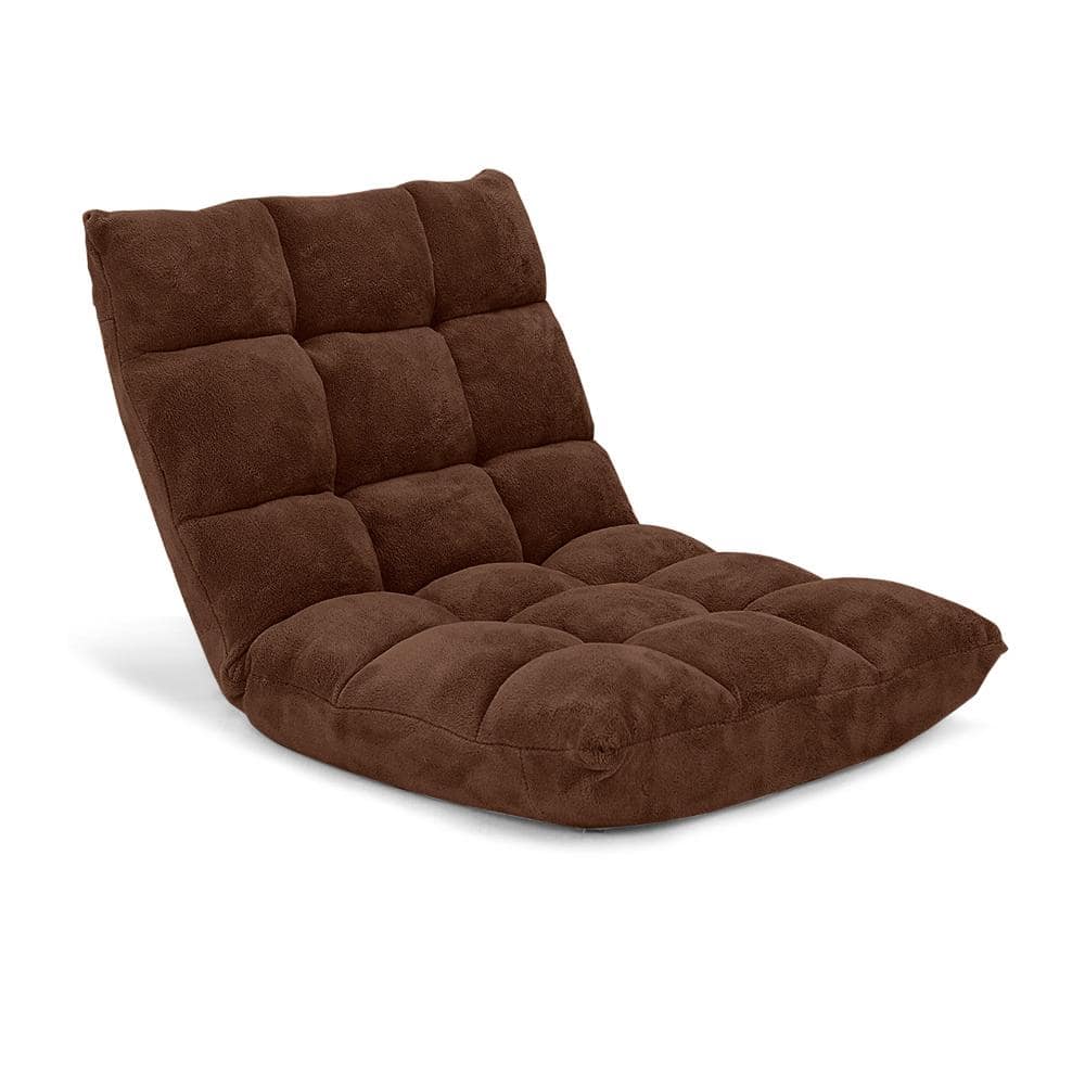 Coffee Cushioned Floor Chair with 14-Position Backrest Foldable Lazy Sofa for Gaming and Reading price history on PriceWatchPro