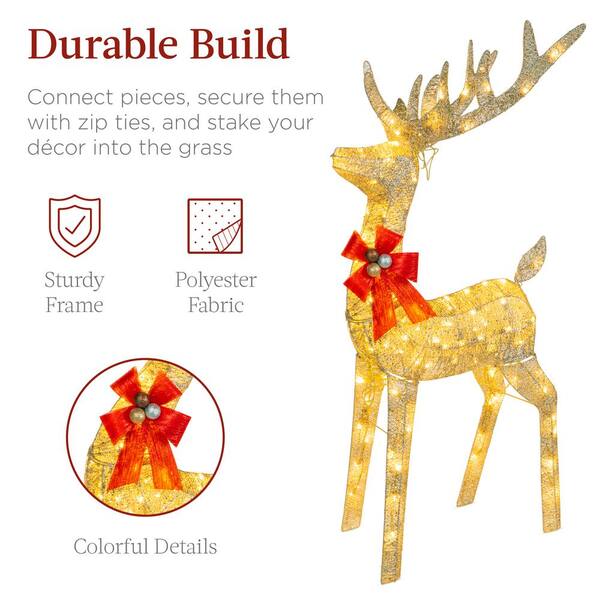 Iridescent Christmas Reindeer and Santa Sleigh Set – Top Treasures Store