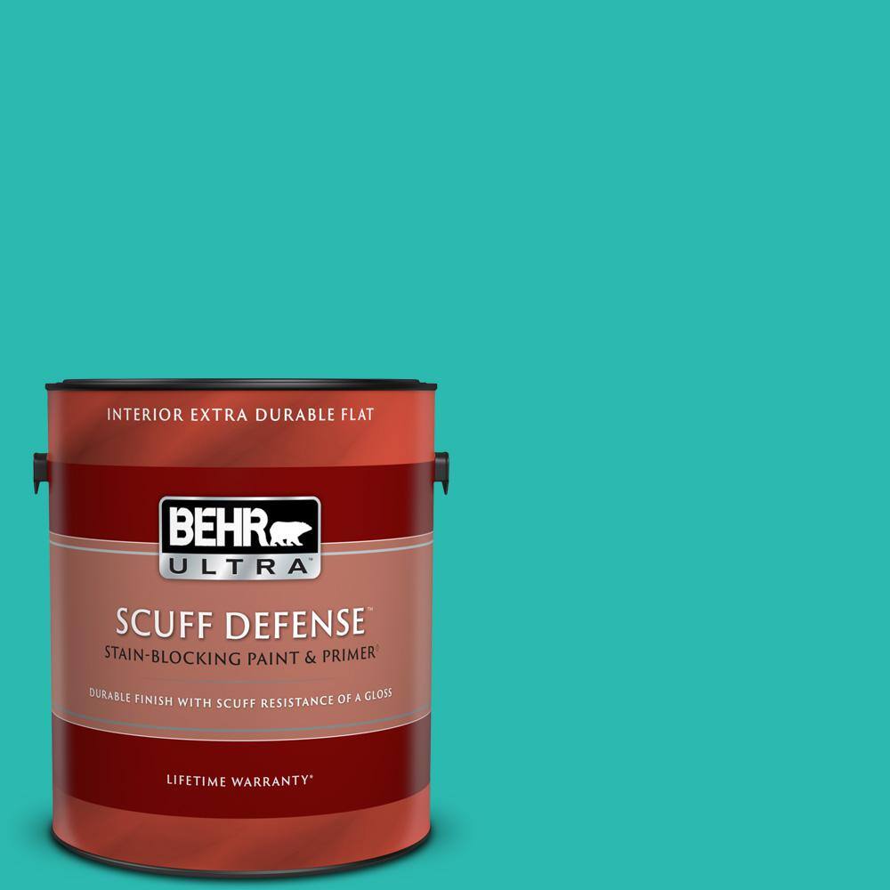 BEHR ULTRA 1 gal. P4505 Island Aqua Extra Durable Flat Interior Paint